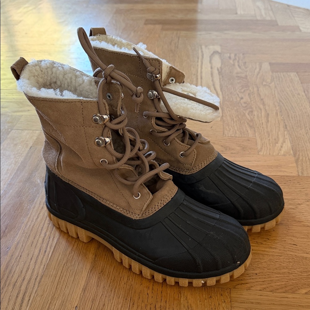 DIEMME Brown Suede and Black Winter Boots with Sheaeling Lining
